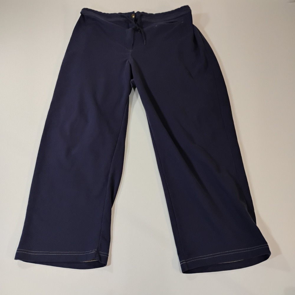 All American Comfort Women's Size Large Blue Sweat Bottoms Drawstring Pockets